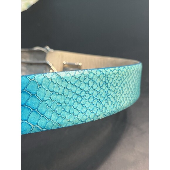 WCM New York Turquoise Silver Black Onyx Italian Leather Belt Southwestern Rodeo main image 6